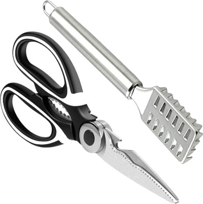 E street Fish Scale Remover,Steel Fish Scraper & All in One Scissor - Fish Cleaning Tools Fish Scaler(Pack of 2)