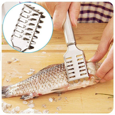 Fulkiza 1PCS Staineless Steel Fish Scale Remover Fish Scale Fish Scaler Fish Scaler(Pack of 1)