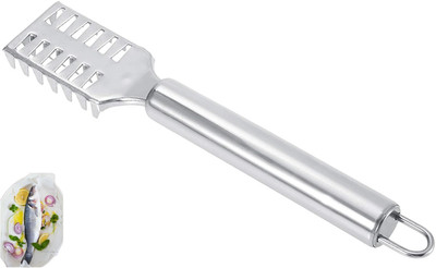 VREPPEN Steel Fish Scale Scraper,Fish Scaler Sawtooth Scale Descaler Scraper Cleaner yow Fish Scaler(Pack of 1)