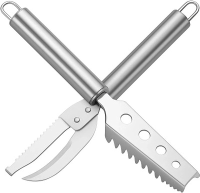 E street Fish Cleaning Tools - Fish Scale Remover Scraper, Skin Peeler ,Cutter Knife Fish Scaler(Pack of 2)
