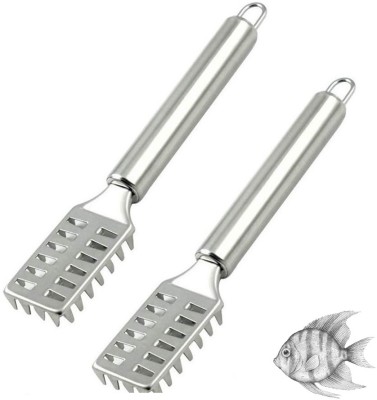 VREPPEN Stainless Steel fish scale remover scraper Peeler cutter Fish Cleaning Brush Fish Scaler(Pack of 2)