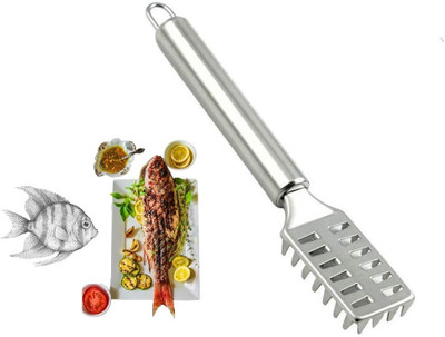 Fitaza Stainless Steel fish scale remover scraper Peeler cutter Fish Cleaning Brush C Fish Scaler(Pack of 1)