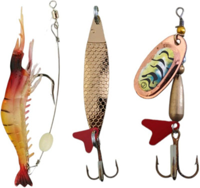 Yumoshi Spinner Silicone Fishing Lure(Pack of 3, Size 7)