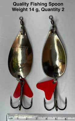 MOONSINKERS Spoon Steel Fishing Lure(Pack of 2, Size 14)