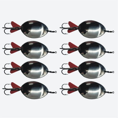 CORAL INDIA Spoon Stainless Steel Fishing Lure(Pack of 8, Size 25)