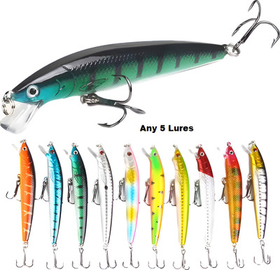 Vinayakart Hard Bait Plastic Fishing Lure(Pack of 5)