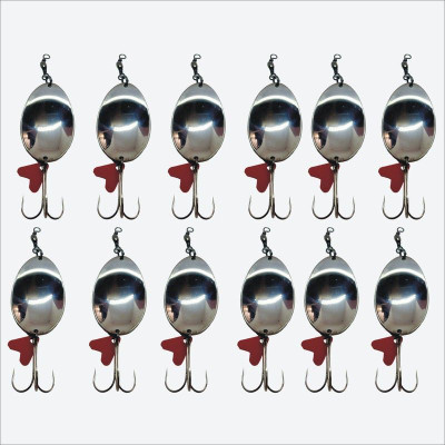 CORAL INDIA Spoon Stainless Steel Fishing Lure(Pack of 12, Size 35)
