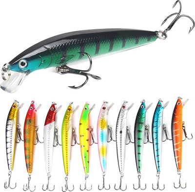 Vinayakart Hard Bait Plastic Fishing Lure(Pack of 10)