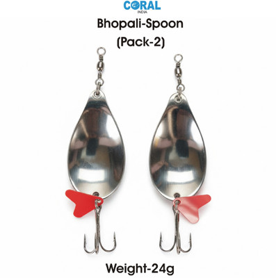 CORAL INDIA Spoon Stainless Steel Fishing Lure(Pack of 2)
