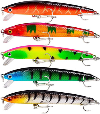 RAJry Hard Bait Crystal, Plastic, Stainless Steel Fishing Lure(Pack of 5)