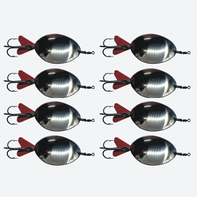 Afiazuh Spoon Stainless Steel Fishing Lure(Pack of 8, Size 25)