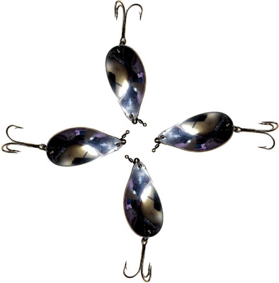 HyperTrex Spoon Stainless Steel Fishing Lure(Pack of 4, Size 1)
