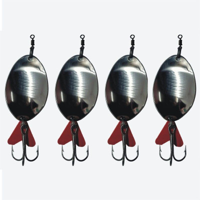 CORAL INDIA Spoon Stainless Steel Fishing Lure(Pack of 4)