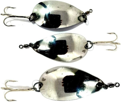 SPYROKING Spoon Stainless Steel Fishing Lure(Pack of 3, Size 10)