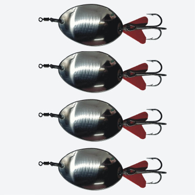 HyperTrex Spoon Stainless Steel Fishing Lure(Pack of 4, Size 25)