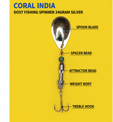 CORAL INDIA Spinner Bait Stainless Steel Fishing Lure(Pack of 1)