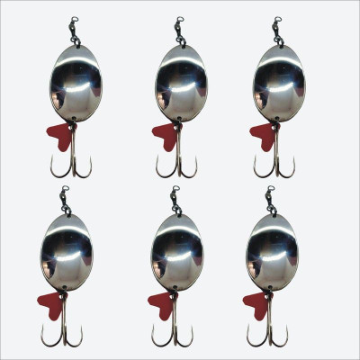 CORAL INDIA Spoon Stainless Steel Fishing Lure(Pack of 6, Size 45)