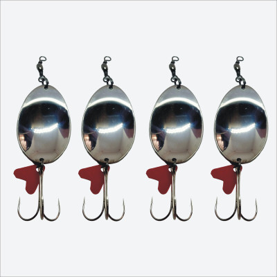 HyperTrex Spoon Stainless Steel Fishing Lure(Pack of 4, Size 45)