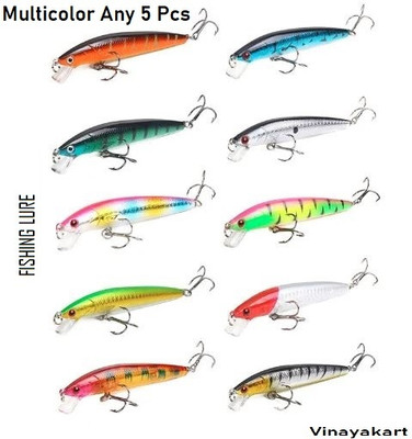 Vinayakart Hard Bait Plastic Fishing Lure(Pack of 5)