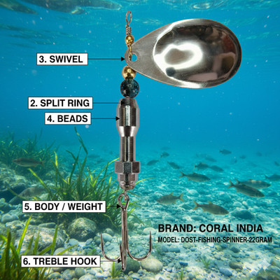 CORAL INDIA Spinner Bait Brass Fishing Lure(Pack of 1)