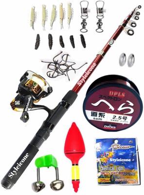 Styleicone 7 ft High quality fishing combo set 1398 CBKNG 01 Red Fishing Rod(210 cm, 0.25 kg, Red)