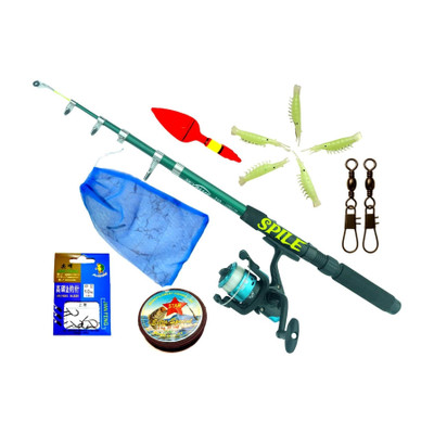 SPILE ultimate angle; 7feet fishing full combo kit all in one 7ft Telescopic Rod with Reel, Hooks, Line, Lures & Accessories Multicolor Fishing Rod(210 cm, 0.15 kg, Multicolor)