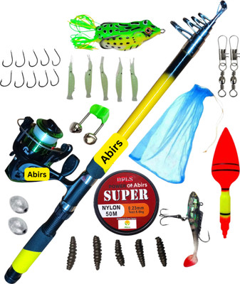 Abirs super fishing rod and reel full set comlete set kit Splly Yellow Fishing Rod(210 cm, 0.15 kg, Yellow)