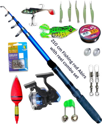 Abir super fine 210 with wheel combo 2-l Multicolor Fishing Rod(210 cm, 0.15 kg, Multicolor)