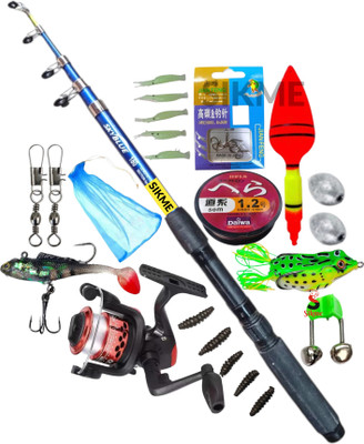 Sikme Versatile 7ft Fishing Rod and Reel Combo Your Complete Fishing Companion Blue Fishing Rod(210 cm, 0.21 kg, Blue)