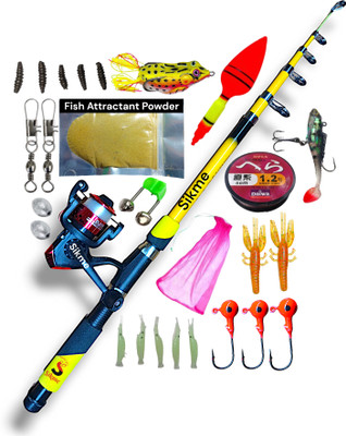 Sikme Ultimate Pursuit 8ft Spinning Combo Unleash Precision and Power on Every Cast! Multicolor Fishing Rod(210 cm, 0.21 kg, Multicolor)