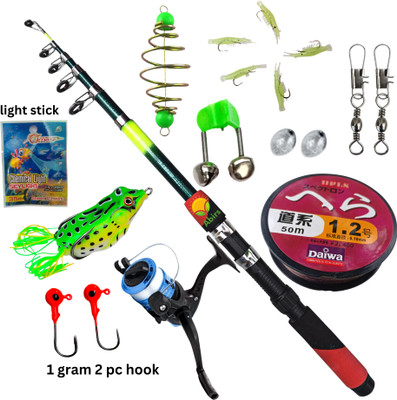 Fishing rod Fishing Rod and reel set full set combo with frog set SPRED waine Multicolor, Red Fishing Rod(210 cm, 0.21 kg, Multicolor, Red)
