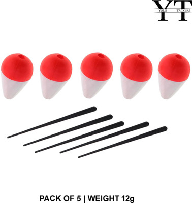 Yolo Tackles Fishing Stereoform - 12g Bobber Floats - 5pcs Orange, White Fishing Rod(4.9 cm, 0.12 kg, Orange, White)