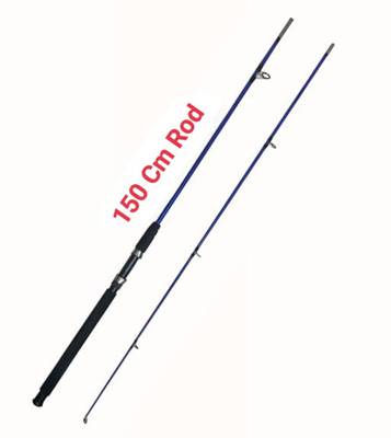 Milbonn Fishing rod 2 part unbreakable 1.5 meter 5 fit Crocodile 150 cm Blue, Black Fishing Rod