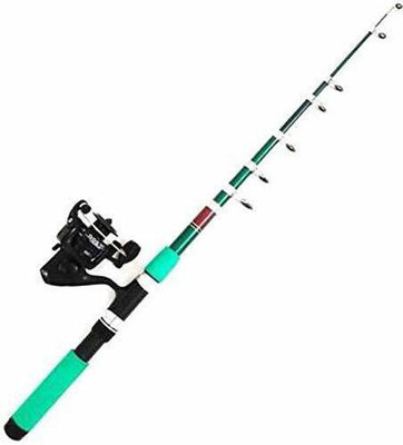 house of common 7 ft fishing rod and reel 2.1 green Multicolor Fishing Rod(210 cm, 0.35 kg, Multicolor)