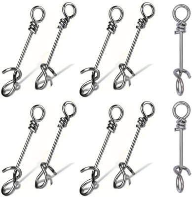 SPYROKING SKB065 Angling, Bait Casting, Cast Fishing, Fly Fishing Snap Swivel(Line Clip Included, Set of  10)