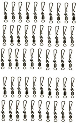 Redoak Fishing Interlock Rolling Swivel with Hook- 50 PCS - Size 12 Fly Fishing Rolling Swivel(Line Clip Included, Set of  50)