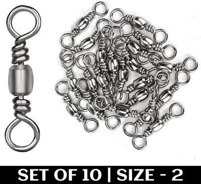 SPYROKING INPUT XY_BRSSK010A116 Angling, Bait Casting, Cast Fishing, Fly Fishing Barrel Swivel(Line Clip Included, Set of  10)