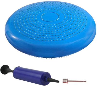 Inditradition Exercise Balance Board with Inflating Pump 13 Inches Diameter (Blue) Balance Disc Fitness Balance Board(Blue)