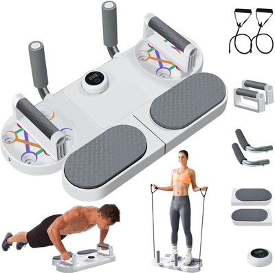 MYHEART Plank Trainer | Multifunctional Core Power Push-Up Board Rocker Board Fitness Balance Board(White)