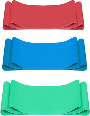 GymWar Combo Resistance Latex Exercise Band Resistance Band(Blue, Green, Red, Pack of 3)