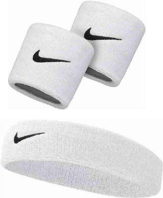 SLIMMY WHITE WRIST_BAND & HEAD_BAND FOR BOYS AND GIRLS , MEN & WOMEN Fitness Band(Black, Pack of 3)