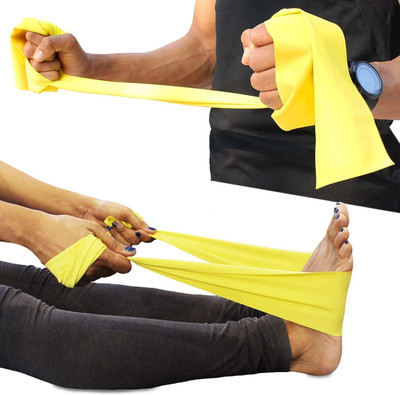 GJSHOP Resistance Loop Bands Elastic Exercise Band Set Yoga Workout Booty, Glute, Leg Resistance Band(Yellow, Pack of 2)