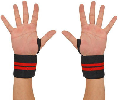 Dr Pacvu Weight Lifting Wrist Band with Thumb Loop For Regular Home GymExercise,Pack of 2 Fitness Band(Multicolor, Pack of 2)