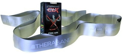 Theraband Latex Free CLX Consecutive Loops,Individual 5 Foot Pre-Cut, 9 Loops, Silver, Super Heavy, Advanced Level 2 Resistance Band(Silver, Pack of 1)