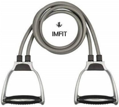 HouseOfCommon Double Resistance Bands Toning Tube Exerciser with D Handle Resistance Band(Grey, Black)