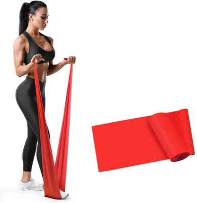 CARDIORAMA Natural Latex Resistance Theraband Ideal for Yoga,Pilates,Full Body Workout Fitness Band(Red, Pack of 1)