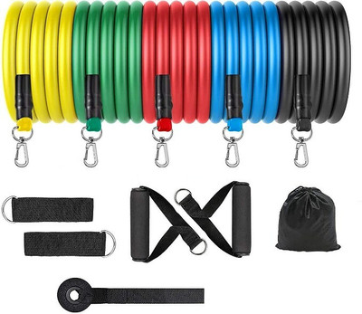 Oddish Power resistance band 11 Pcs Set for Beginner to Experts Resistance Tube(Multicolor)