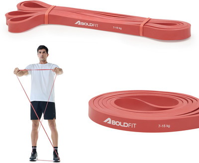 BOLDFIT Heavy For Exercise & Stretching Tube For Men & Women Resistance Band(Red, Pack of 1)