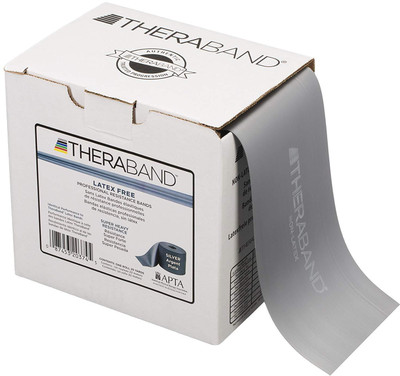 Theraband Resistance Band 25 Yard Roll, Non-Latex Professional Elastic Bands- Silver Resistance Band(Silver)