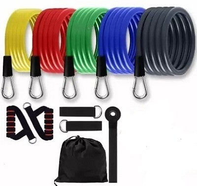 Avomaa Pull Rope Double Stretching Tube Latex Fitness Band Toning Tube@789 Resistance Tube(Multicolor)
